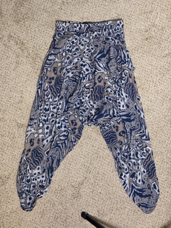 Buddha Pants Pants - Buddha Pants Harem Savannah 100% Cotton Unisex Size XXS Blue Artsy Boho Yoga